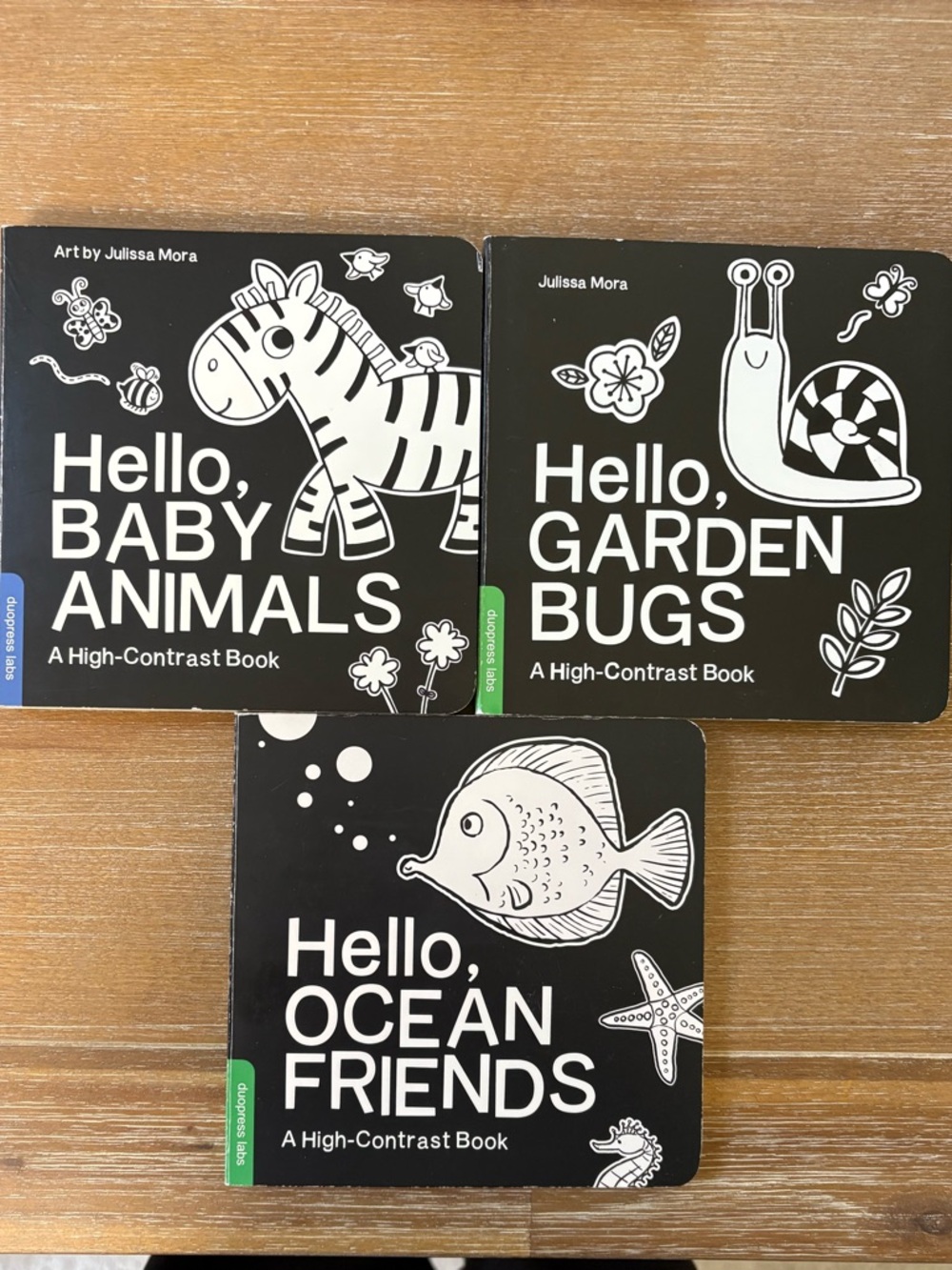 High Contrast Baby Books - Baby Animals, Garden Bugs, Ocean Friends